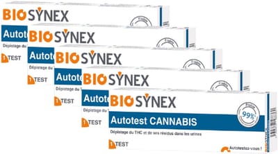 BioSynex Cannabis-Zelftest - Urinetest - Drugstest - 5 STUKS - Gevoelig: 50 ng/ml - Snel en Betrouwbaar - THC Detectie Kit