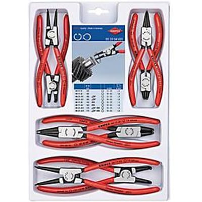 Knipex 00 20 04 V01 Precisie-borgveertang set Geschikt voor borgringen Binnen- en buitenringen 19-60 mm, 12-25 mm 10-25 mm, 19-60 mm Puntvorm Recht,
