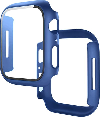 Stravo Full Cover/Hoesje - Screen Protector - Geschikt voor Apple Watch Series 10 & Series 11 - 42mm - Bescherm Hoesje voor Apple Watch series 10 / X - maat 42mm - Hardcase - Protection - iWatch S10 & S11 case - Origineel Blauw