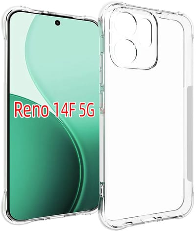 MobyDefend Hoesje - Geschikt voor Oppo Reno14 F / Oppo Reno14 FS - Transparante Shockproof TPU Backcover - Verstevigde Hoeken - Volledig Doorzichtig