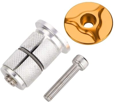 Dailygoody - Vorkadapter Headset Expander - Aluminiumlegering - 1 inch / 1,25 inch - Geel - Fietsvork Accessoire - Geschikt voor Fietsen