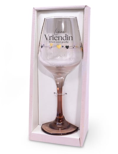 Sparkling wijnglas | Thema: Vriendin | Inhoud: 350ml | Kleur: Roze