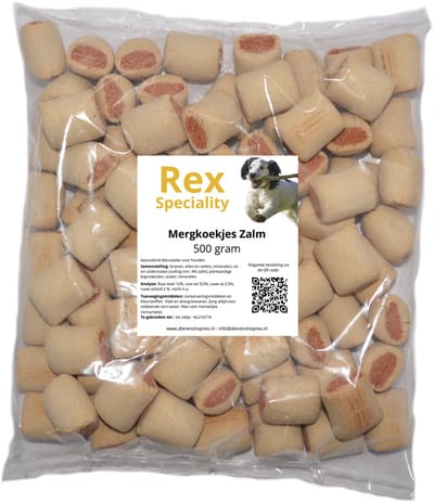 Rex Speciality Mergkoekjes Zalm hond 500 gram