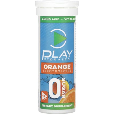 Play Hydrated, Elektrolyten, Sinaasappel, 10 tabletten