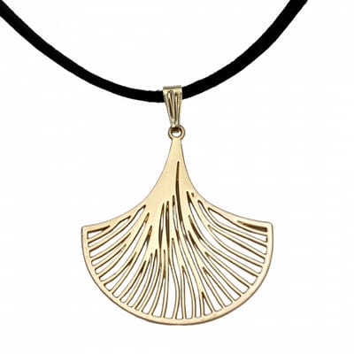 Ketting goudkleurige waaier 45 cm - Charme Bijoux