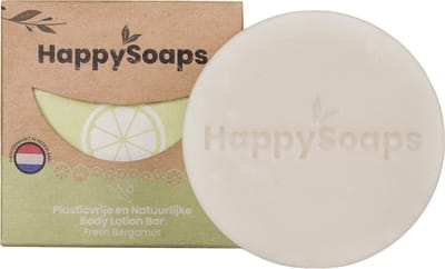 HappySoaps Body Lotion Bar - Fresh Bergamot - Energiek en Prikkelend - 100% Plasticvrij, Vegan & Natuurlijk - 65gr