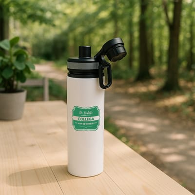 Hacebo® - De leukste collega van de wereld waterfles met draaidop grijs - iemand die een collega is - leukste ooit - werk - collega - verjaardagscadeau - kado - gift - geschenk - afscheidscadeau - welkomscadeau - water fles - 850ML