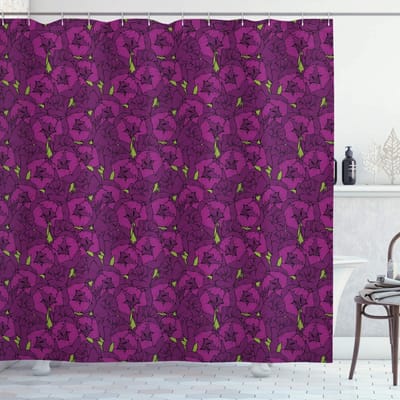 ABAKUHAUS Douchegordijn – Lenteseizoen Petal – 175x180 cm – Lila/Groen