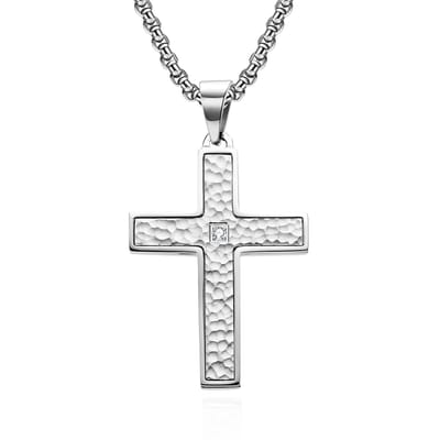 Lumici® | Kruis Ketting v6 - Jezus Ketting- Kruis - God - Geloof - Gelovig - INRI - Jezus Christus - The Lord - Jezus - Cadeau Voor Vrouwen - Moederdag Cadeau - Heilig- Holy - Cross - INRI - Liefde - Verrassing - Zilver