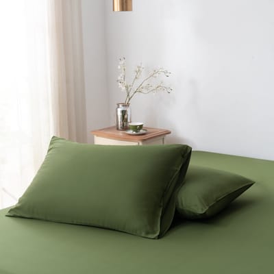 Bamboe kussenslopen Deep Moss donkergroen 40x80 cm – Set van 2, zacht, ademend & duurzaam | Boomba Bamboo®