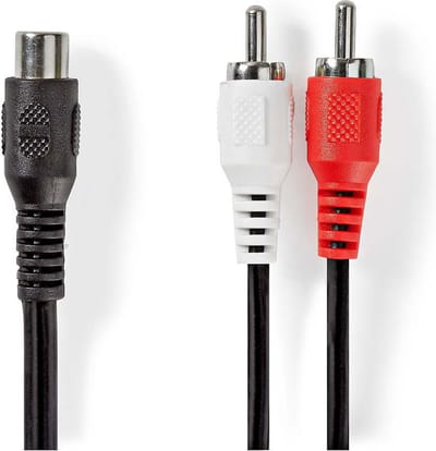 Nedis Stereo-Audiokabel - 2x RCA Male - RCA Female - Vernikkeld - 0.20 m - Rond - Blister