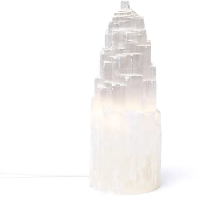Mooie pure Seleniet lamp - 25 cm - Sfeer licht - Mediteren - Meditatie - Rustgevend - Natuurlijk - tafellamp