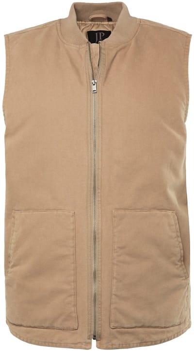 JP 1880 - Heren - Canvas bodywarmer collegekraag - Donkerbeige - Maat 3XL