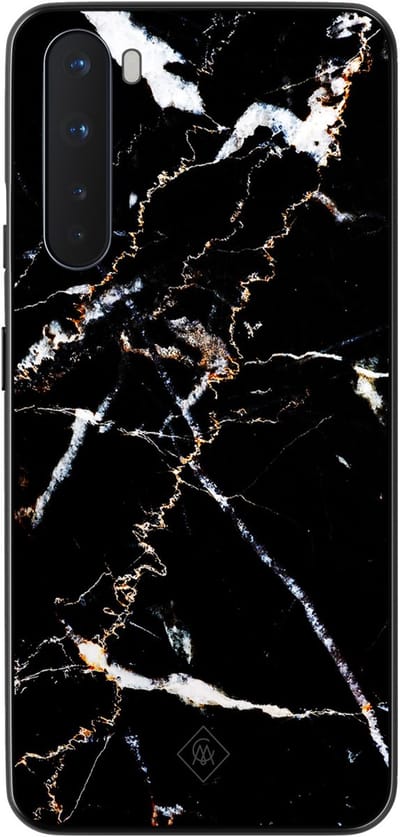 Casimoda® hoesje - Geschikt voor OnePlus Nord - Marmer Zwart - TPU - Backcover - Zwart - Marmer