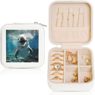 Sieraden Opberger - Juwelendoosje Koffer - Reizen Opslag - Gepersonaliseerd Ontwerp - 10x10x5 cm - Wit