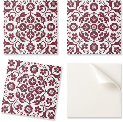 Set zelfklevende tegels met bloemenpatroon en versieringen, 20x20x20 cm