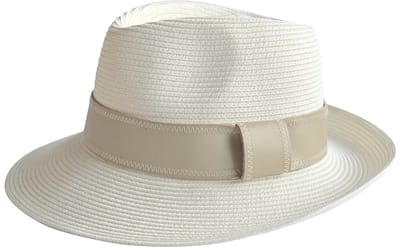 Harper Fedora – Zonnehoed Dames UV Werend Zomerhoed - Maat: M-L: 58 cm - Ivory