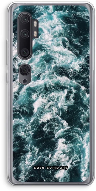Case Company® - Hoesje geschikt voor Xiaomi Mi Note 10 Pro hoesje - Zee golf - Soft Cover Telefoonhoesje - Bescherming aan alle Kanten en Schermrand