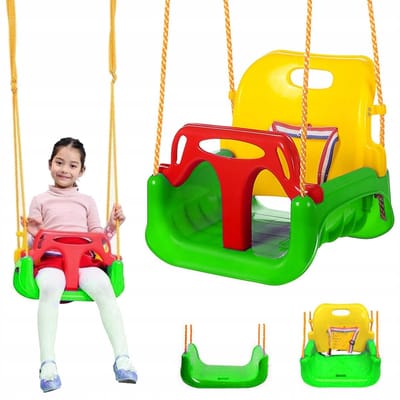 3-in-1 Tuinschommel voor Kinderen – Verstelbare Rugleuning – Meegroei Schommel voor Baby – schommelstoel – schommelbank – schommelstoel baby – schommels – Groen - 32337