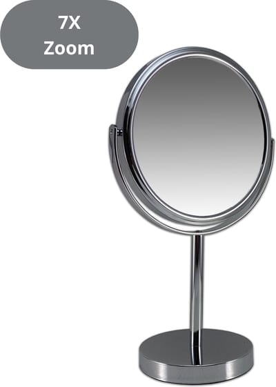 Metalen make up spiegel 7x vergroting - Ø18cm spiegels
