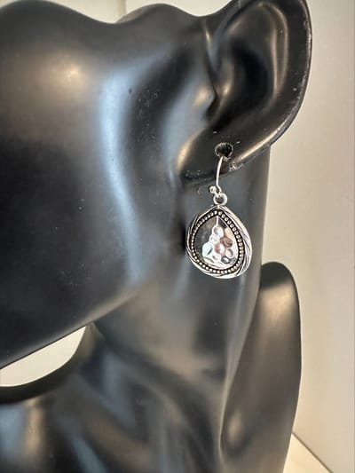 Boho zilverkleurige oorbellen druppel dicht met randje | Make up | Parfum | Moederdag | Verjaardagscadeau| Cadeautje| Valentijnsdag| Kado | sieraden | vaderdag | oorbellen | oorsieraden