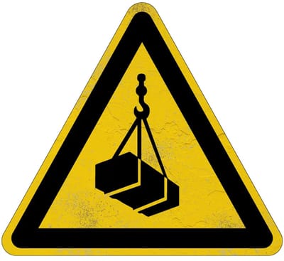 Hangende last waarschuwingsbord - W015 | Sign Again materiaal | 15 cm