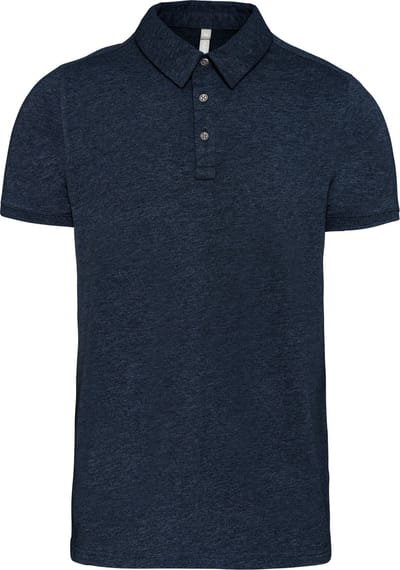 Herenpolo korte mouwen van jersey katoen Kariban French Navy Heather - 3XL