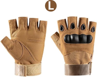 Nivard Airsoft Handschoenen - Tactical - Tactical Gloves - Leger - Tactical Handschoenen Hardknuckle - Paintball - Militaire - Vingerloze - Khaki L