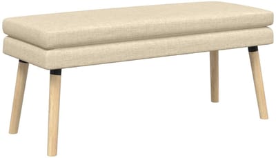vidaXL - Dubbel-laags - bank - Crèmekleurig - 110 - x - 40 - x - 47 - cm - Stof