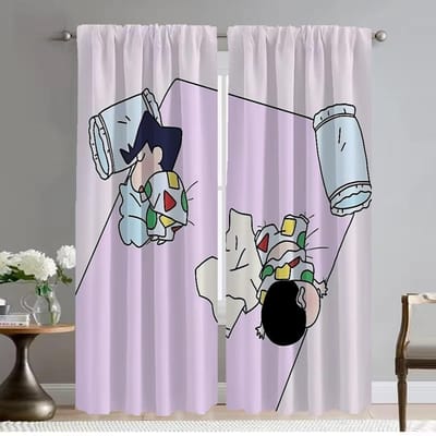 Crayon-Shin-chan Gordijnen voor Woonkamer Gordijn voor Kamer 2 Panelen Halloween Decoratie Scheidingsgordijnen Huis Interieur Gordijnen W50xH70cmx2pcs-CL white