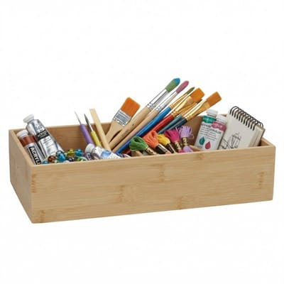 5Five 5Five houten bakje - organizer - bamboe - 30 x 15 x 7 cm - kast en lade verdelers - opslag - sorteerbakje