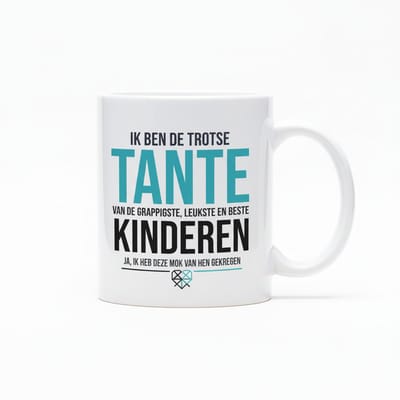 Trotse Tante Mok – Grappige Familie Quote Koffiemok – Cadeau voor de Beste Tante – 330 ml