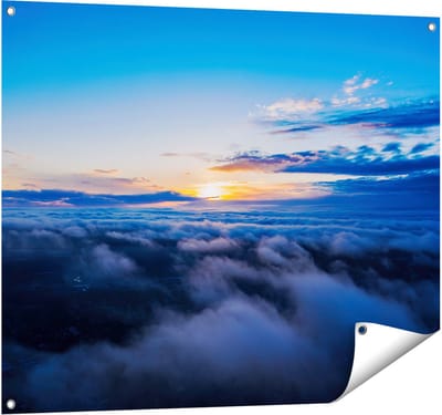 Gards Tuinposter Zonsondergang in de Wolken - 100x80 cm - Tuindoek - Tuindecoratie - Wanddecoratie buiten - Tuinschilderij