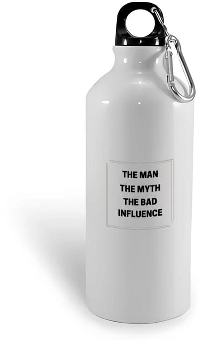 Hacebo® - The Man, The myth, The bad influence waterfles - Vader - Papa - collega - Grappige tekst - water fles - 400ML