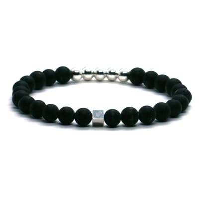 Heaven Eleven - Dames - armband - fijn - 925 - zilver - onyx matte - 6mm