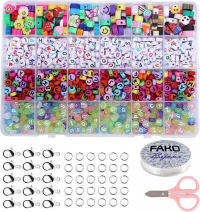 Fako Bijoux - Letterkralen Set - Letter Beads - Alfabet Kralen - Sieraden Maken - Kleikralen Figuurtjes Mix