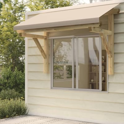 Houten Deurluifel - Entree Overkapping - Bescherming Buiten - Duurzaam Dennenhout - 200x100x100 cm - Natuurlijk Hout