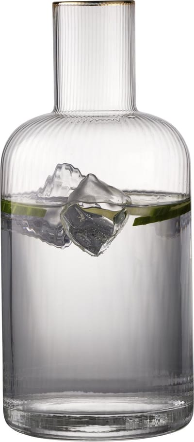 Lyngby Glas Palermo Gold waterkaraf - 1,5 liter - klaar/goud - glazen karaf, waterkan