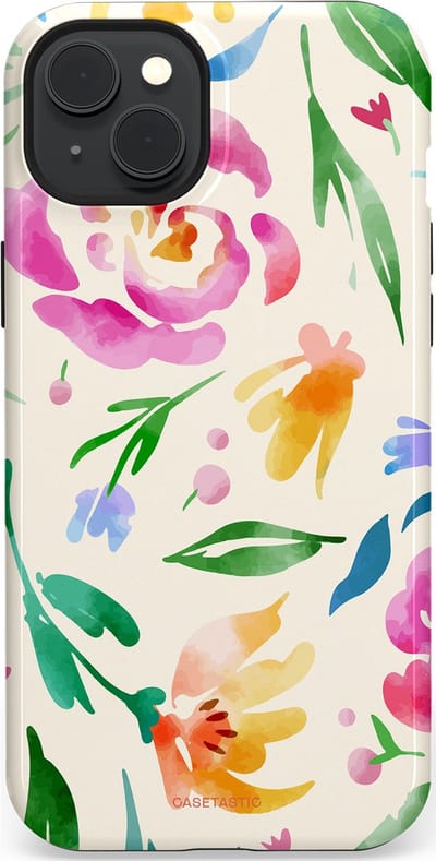 Casetastic Hoesje Geschikt voor Apple iPhone 15 Plus Magsafe - Stijlvolle Beschermende Duo-layer Case - Floral Flow