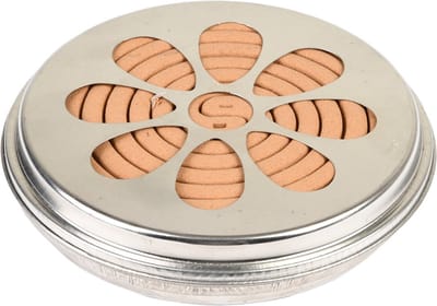 Blik met 10 citronella wierook spiralen - 14 cm - 6-12 branduren - citrusgeur