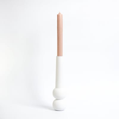 Candleholder cone high - White