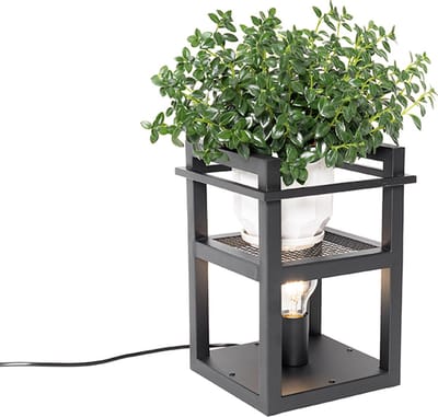 QAZQA cage rack - Industriele Tafellamp - 1 lichts - H 31 cm - Zwart - Industrieel - Woonkamer | Slaapkamer | Keuken