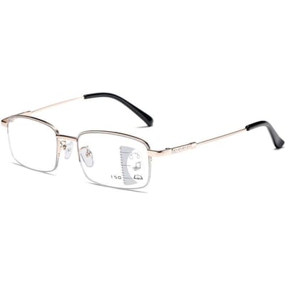 Fotochrome Zonnebril Buiten Metalen Montuur Bril Rechthoekig Montuur Ver En Nabij Anti Blauw Licht Bril 3.0 white