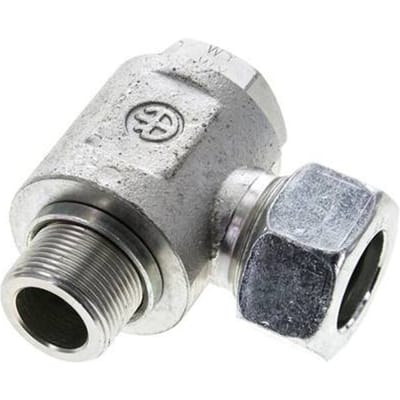 22L & M26x1.5 Verzinkt Stalen Swivel Joint Snijringkoppeling Buitendraad 160bar Draaibaar ISO 8434-1