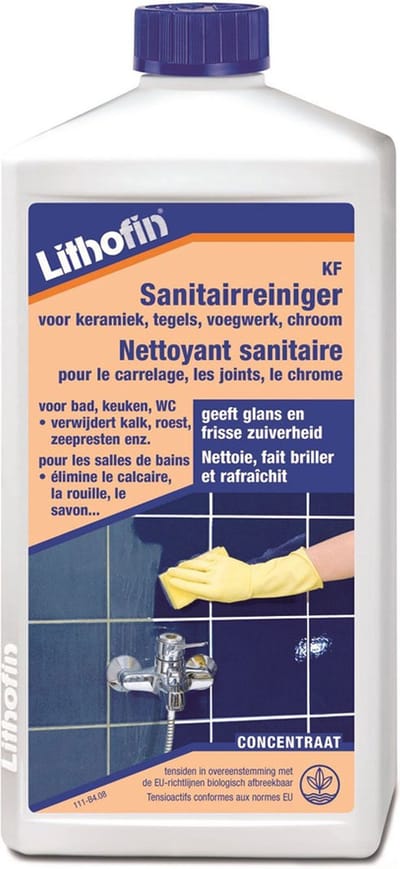 KF Sanitairreiniger - Onderhoud sanitair (Niet voor zuurgevoelige opp) KERAMISCHE TEGELS - Lithofin - 1 L
