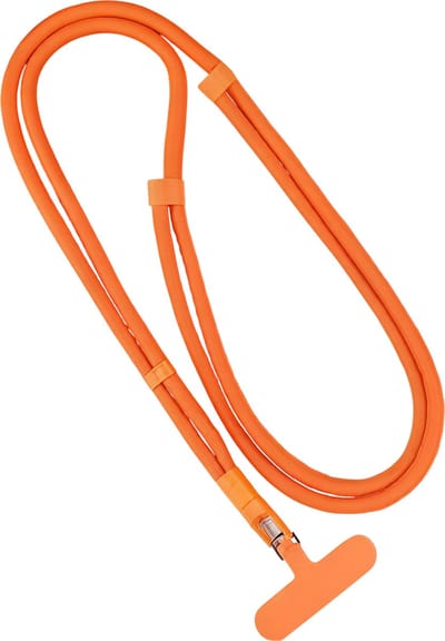 Verstelbare Zelfvergrendelende Telefoon Lanyard Anti-Verlies - Polsband en Nekkoord met Weaving Card - Smartphone Koord voor Dagelijks Gebruik en Reizen - Oranje