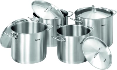 Bartscher RVS 4-delige pannenset met deksel