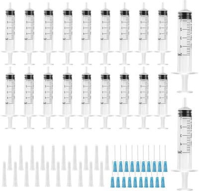 Allecto Plus - 20 stuks spuiten 5 ml - Doseerspuit met stompe naald - Veelzijdige plastic spuit voor laboratoria, tuinen en huisdierverzorging