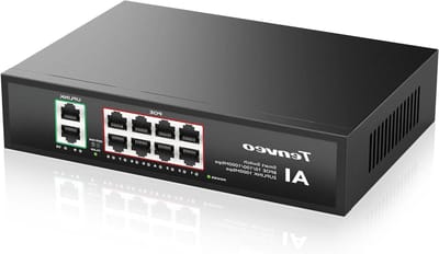 Netwerk Switch - PoE Switch - Netwerk Uitbreiden - 8 Poorten - 27x16.5x6 cm - Zwart
