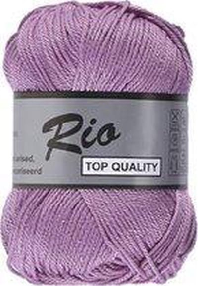 Lammy yarns Rio katoen garen - donker lila (740) - naald 3 a 3,5mm - 10 bollen